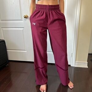 Reebok maroon track pants mesh lined (XS)